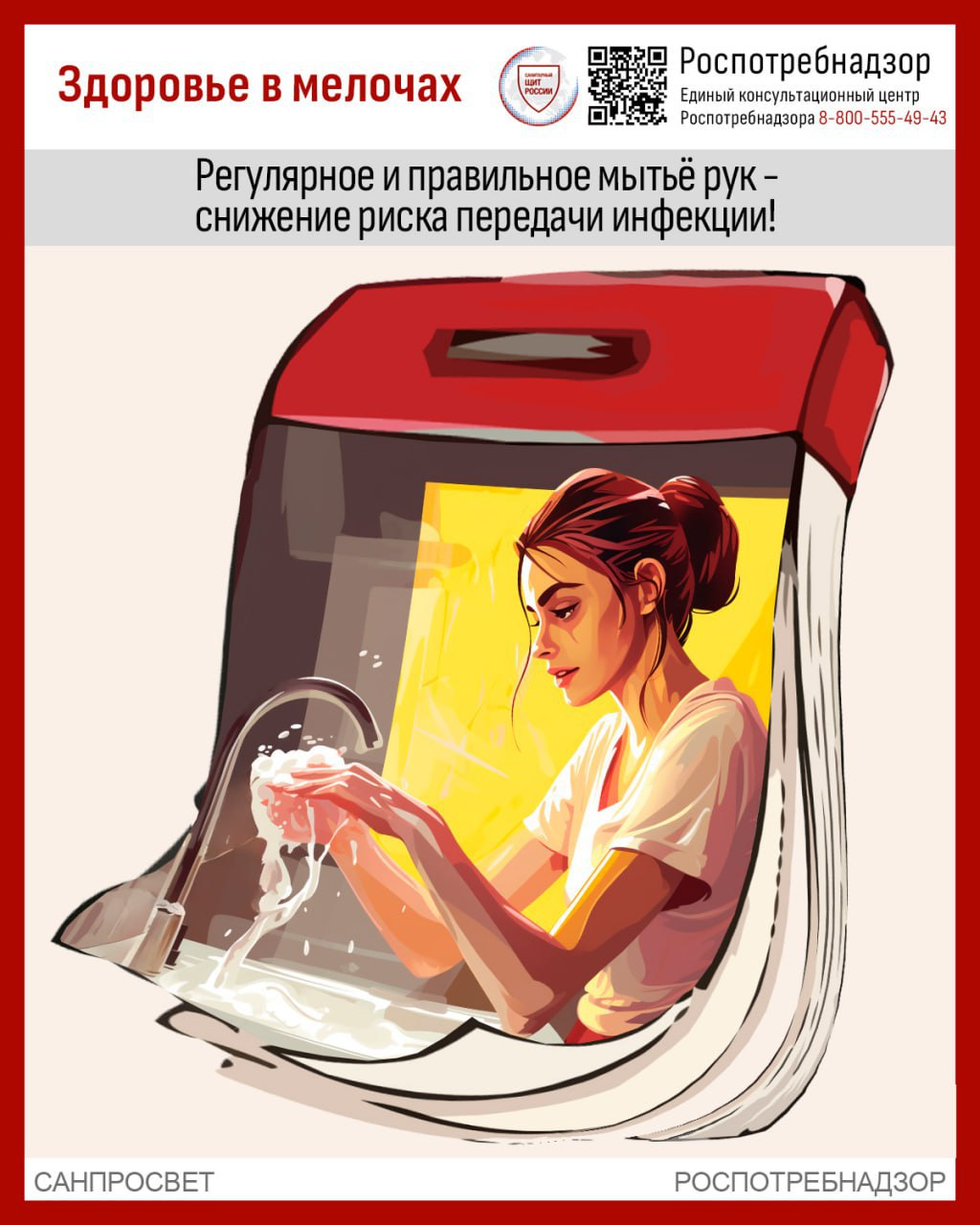 Роспотребнадзор напоминает, мытьё рук - лучший способ предупредить инфекцию!