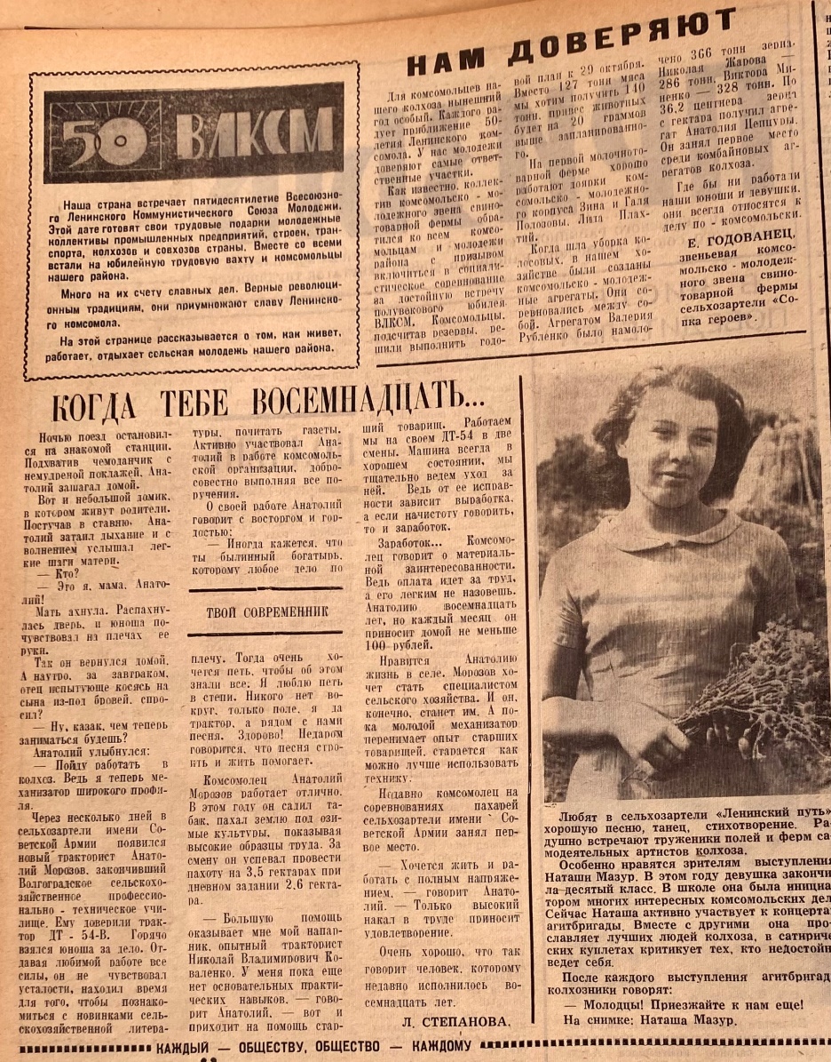 В 2025 году комсомолу Кубани исполняется 105 лет. 